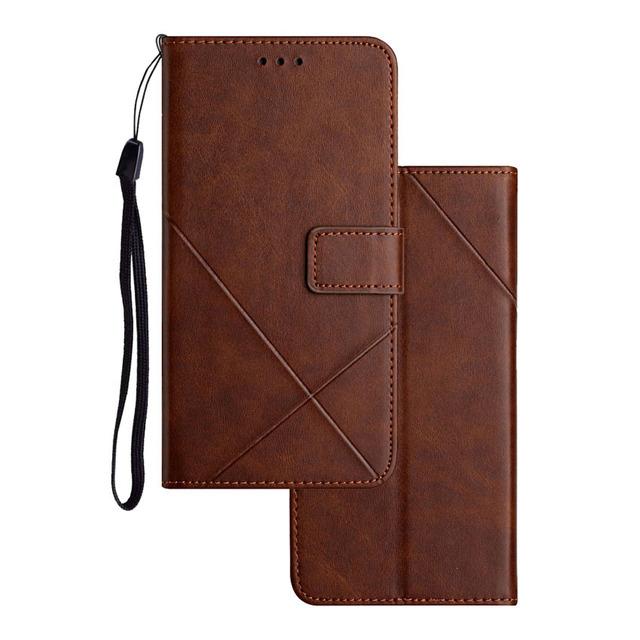 

Кожаный чехол-книжка-бумажник для Samsung Galaxy A12 A13 A22 A23 A32 A33 A52 A52s A53 A72 A73 5g A51 A71 A31 A21s, чехол для телефонной книги Case & Strap коричневый