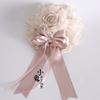 Original Handmade Lolita Hair Accessories Hairpin Flower Ball Bow Lace Champagne Headband Veil