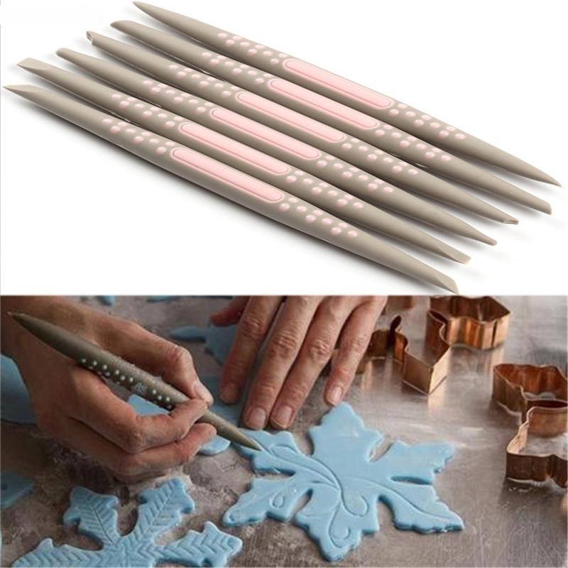 6Pcs Cake Silicone Pen Cake Decorating Craft Cupcake Modeling Pen Baking Tool