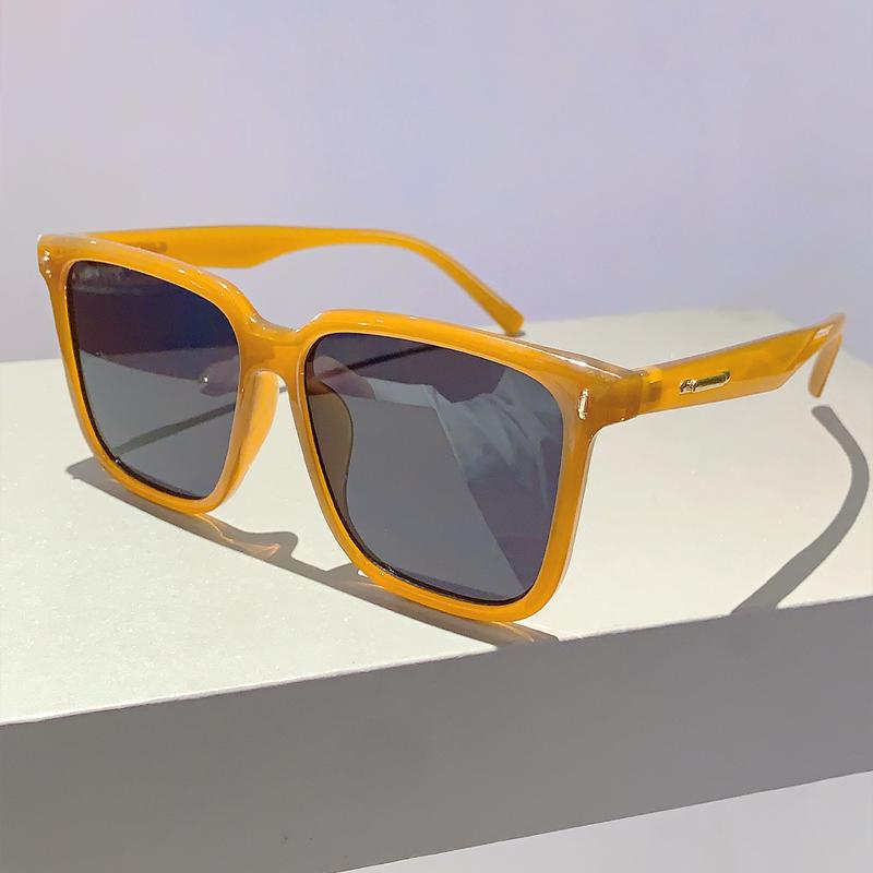 KAMMPT Vintage Square Sunglasses Oversized Korean Style Women Shades Trendy Fashion Luxury Eyewear