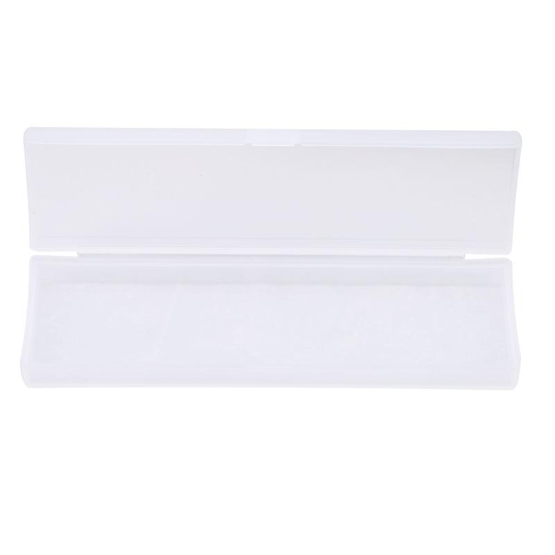 1Pc Rectangle single-layer Nail Art Tool Empty Storage Box Tweezers Clippers Brush Portable Plastic Container Pencil Case