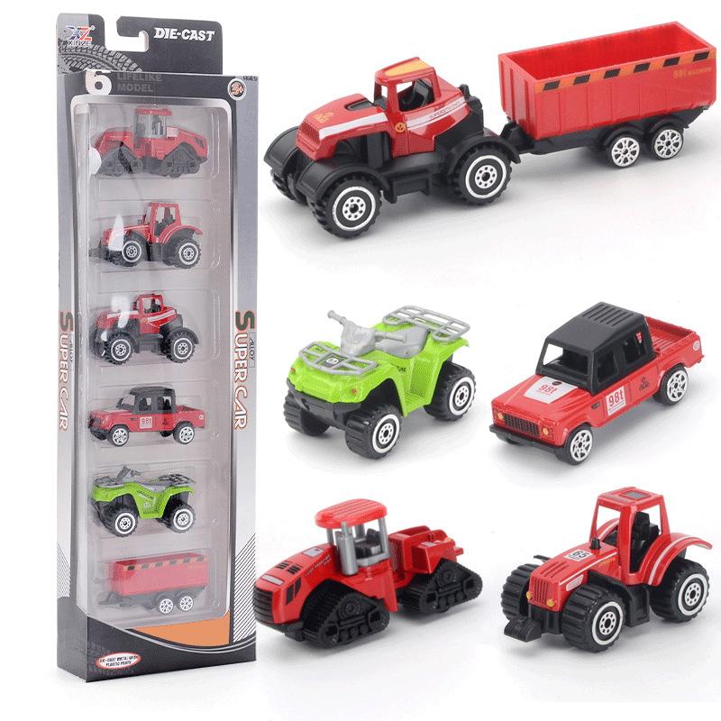 

Детские игрушки, набор из 6 предметов, модель автомобиля из сплава «Фермер» красный