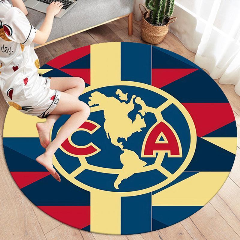 Club America Round Area Rug,Carpet Rug for Living Room Bedroom Sofa Playroom Decor,Non-slip Floor Mat