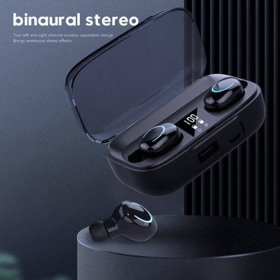 1 Set Wireless Headsets Digital Display Waterproof Delay Free Stereo Surround Stable Transmission Call Function Bluetooth-compatible