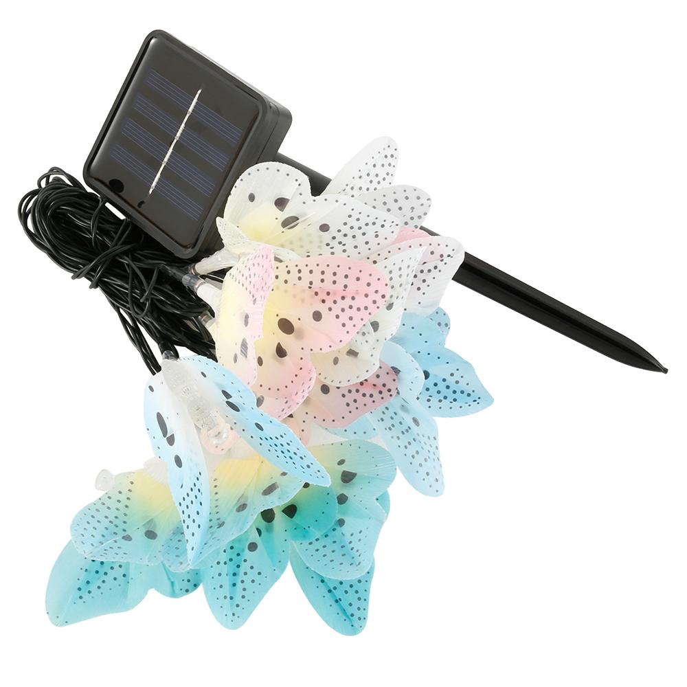 

12 светодиодных солнечных ламп-бабочк на гирлянде из оптоволокна, водонепроницаемая рождественская гирлянда для сада и праздничного украшения