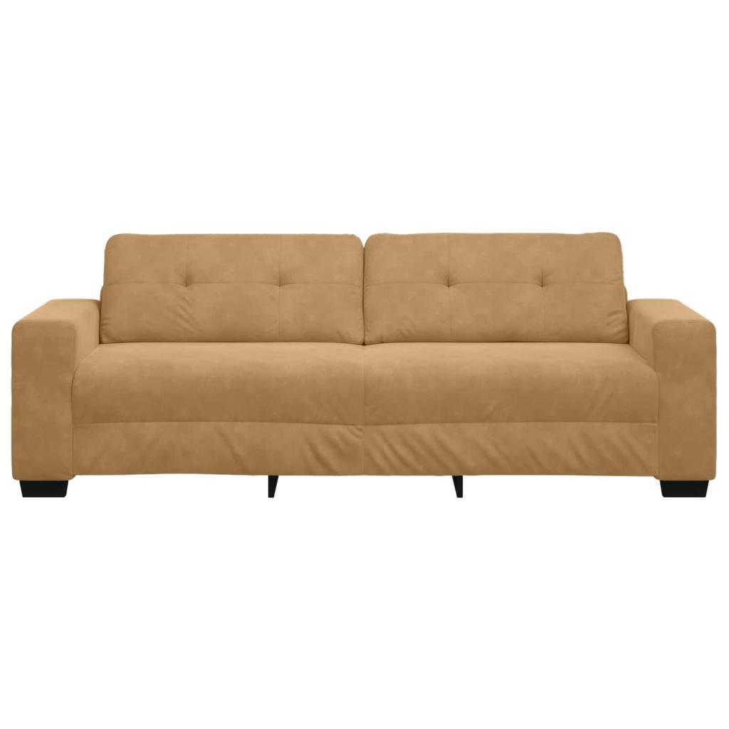 3 Seater Sofa Brown 220 cm Velvet