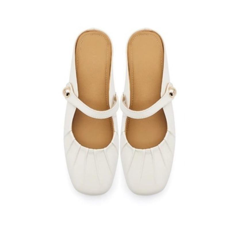 Fashion Pleated Women Mid Heels Slippers New Wedges Elegant Mules Shoes Fashion Autumn 2025 Classical Sandals Dress Casual Zapatillas