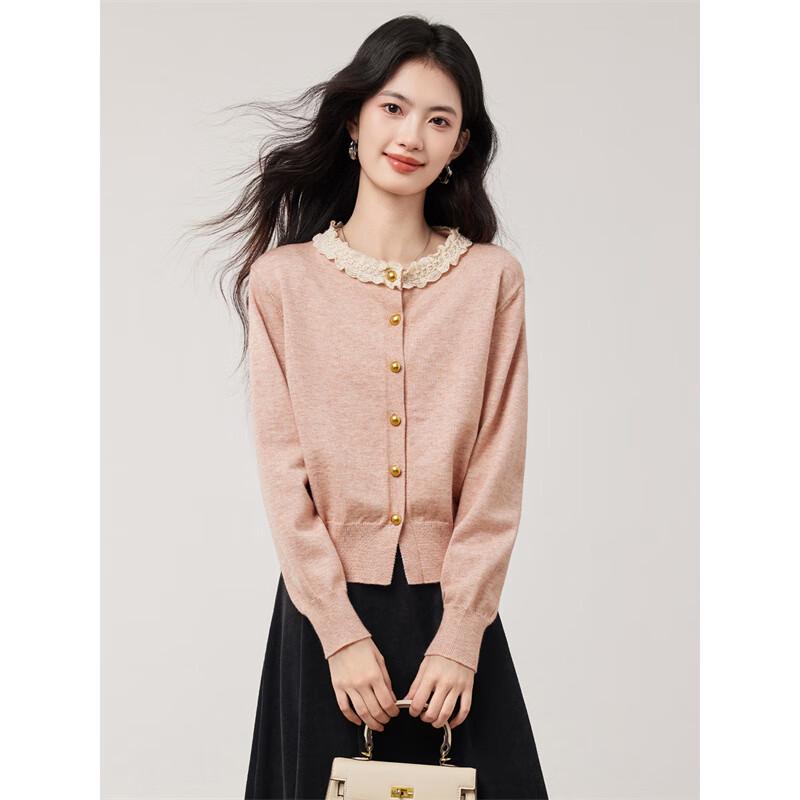 Women's Lace-Trim Knitted Cardigan