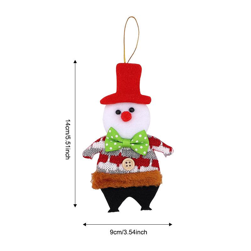 Christmas Window Display Bag Pendants Cartoon Doll Party Twill Design Xmas Atmosphere Mini Pendant Home Decoration Various Styles