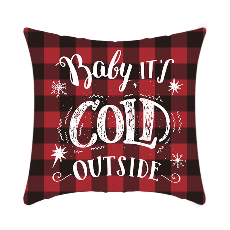 Christmas Bedside Cushion Cover Office Nap Pillow Cover Short Plush Printed Cushion Cover