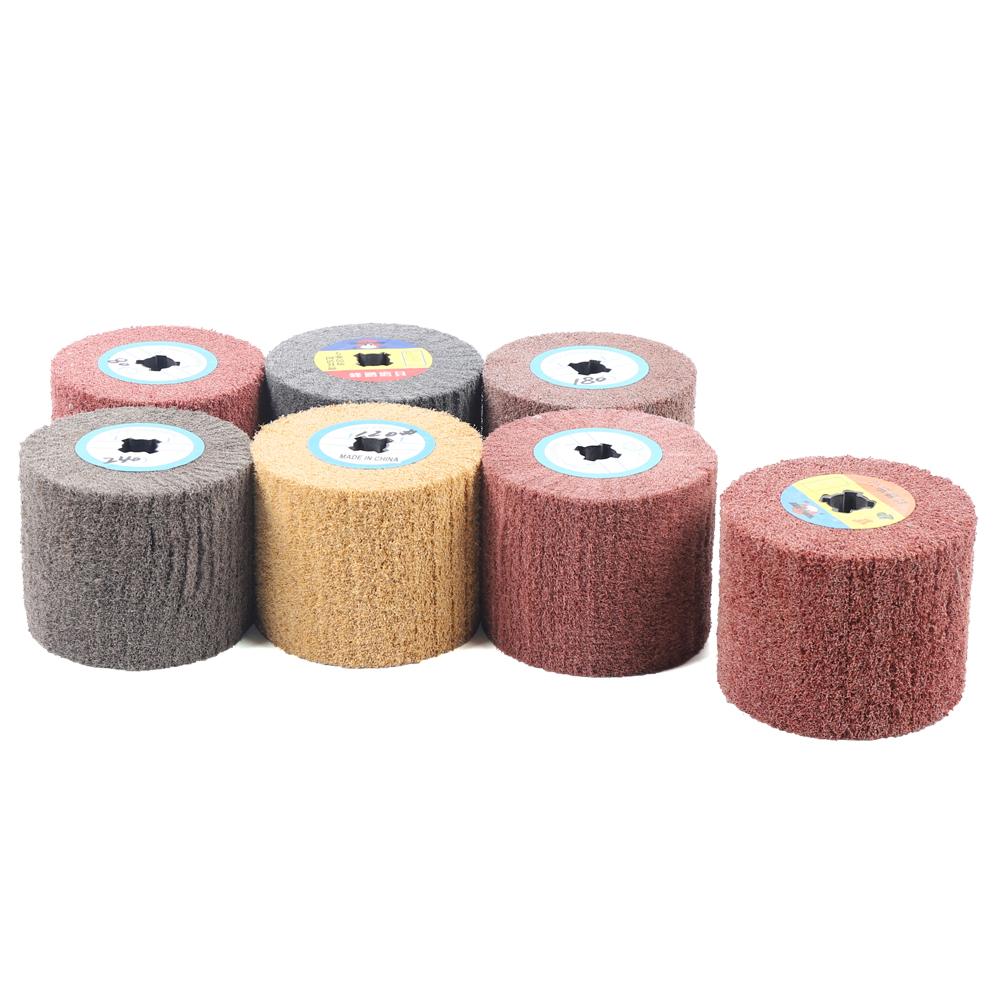 Surface Conditioning Wheel, 7Pcs Wire Drawing Wheel Brush Drum Burnishing Polishing Buffer Wheel