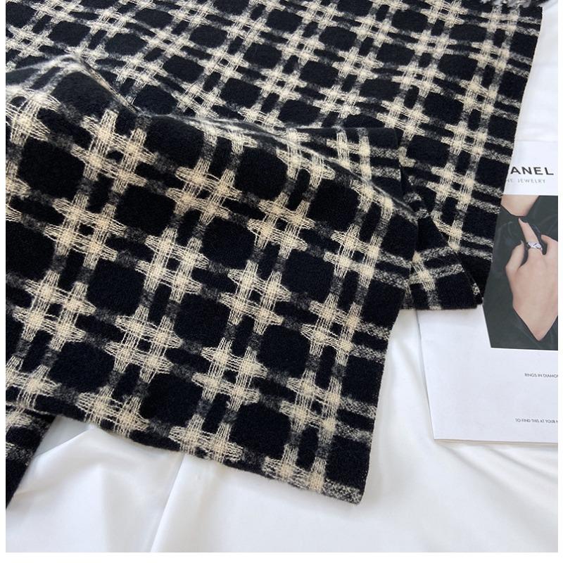 Plaid Scarf Women's Winter New Retro Warm Scarf Imitation Cashmere Shawl