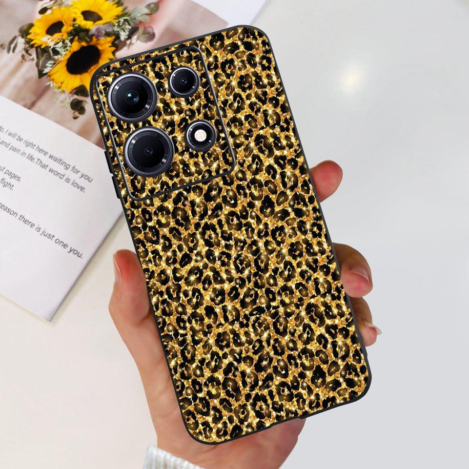 For Infinix Note 30i Case Stylish Flower Black TPU Shockproof Bumper For Infinix Note 30 Pro X678B Phone Cover Note 30 5G Fundas