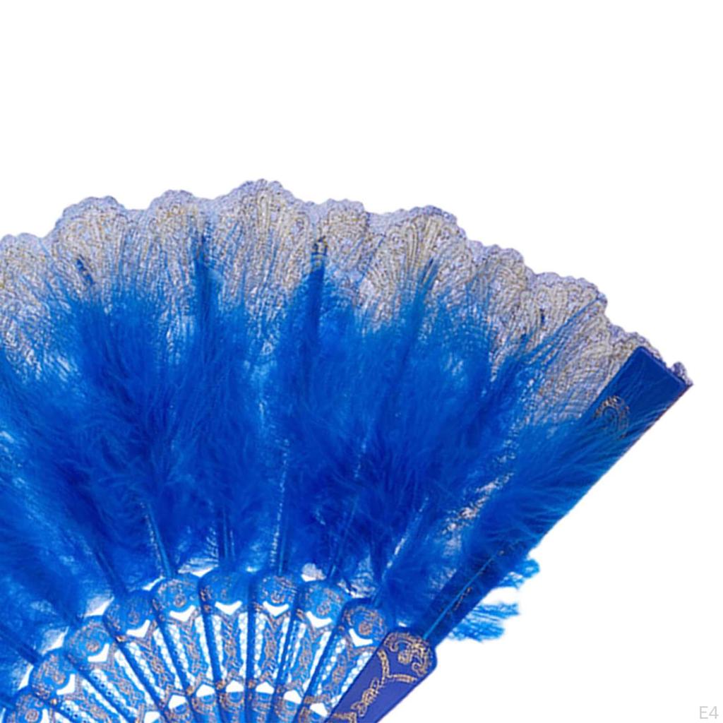 Wachlarz z piór Elegancki ręcznie haftowany kwiat składany rekwizyt przenośny ręczny na bal maturalny