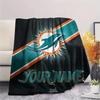 Custom Name Miami Dolphins2 Flannel Blanket, High quality Comfortable for All Seasons, Home Decor, Warmth and Comfort