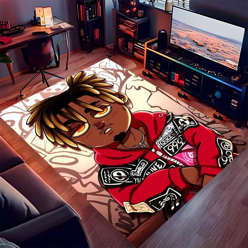 1pc Juice WRLD Print Area Rug - Soft,Washable Non-Slip Indoor Mat for Office Chairs,Living Room,Home Office Decorative Rug