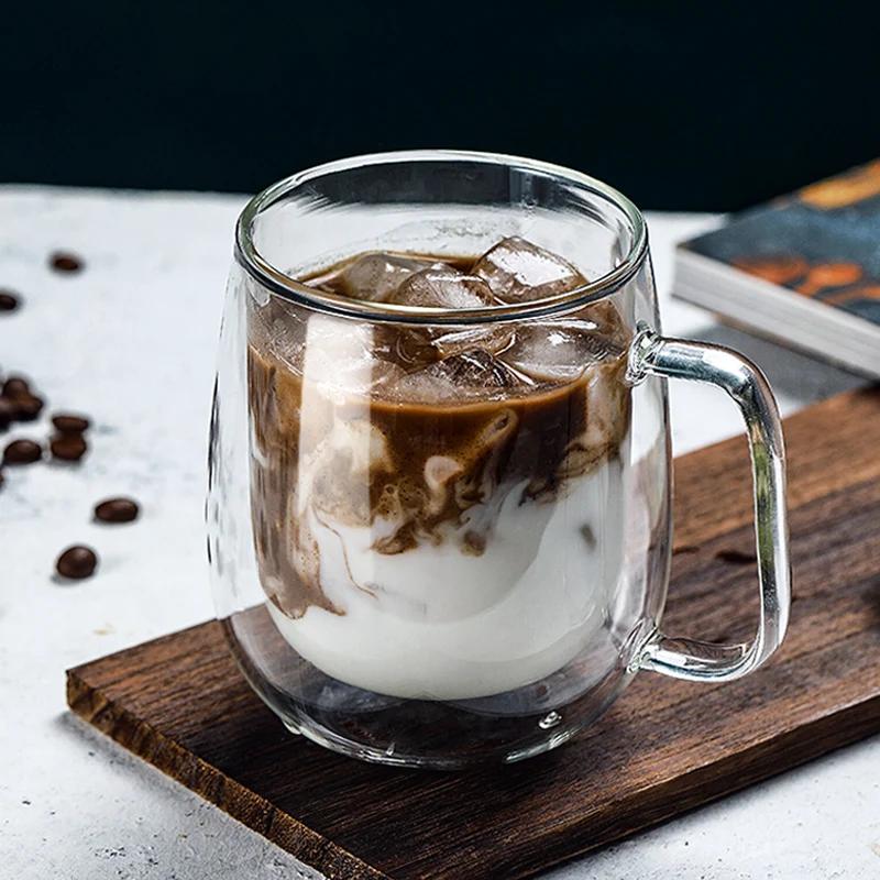 Double Wall Glass Cup Coffee Mug Insulated Double Glass Mug Tea Cup Water Milk Latte Coffee Cup Glasses for Drinks Drinkware