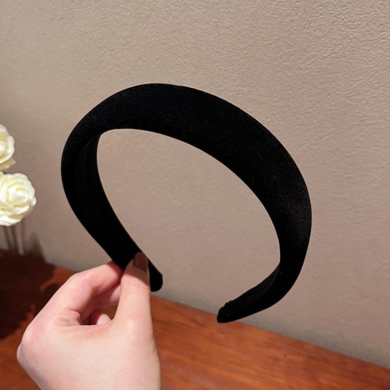 

3см Осенне-зимние женские повязки на голову Мягкая бархатная ткань Поролоновая подкладка Обруч Леди Девушки Повседневные Покупки Умывание лица Повязки для волос