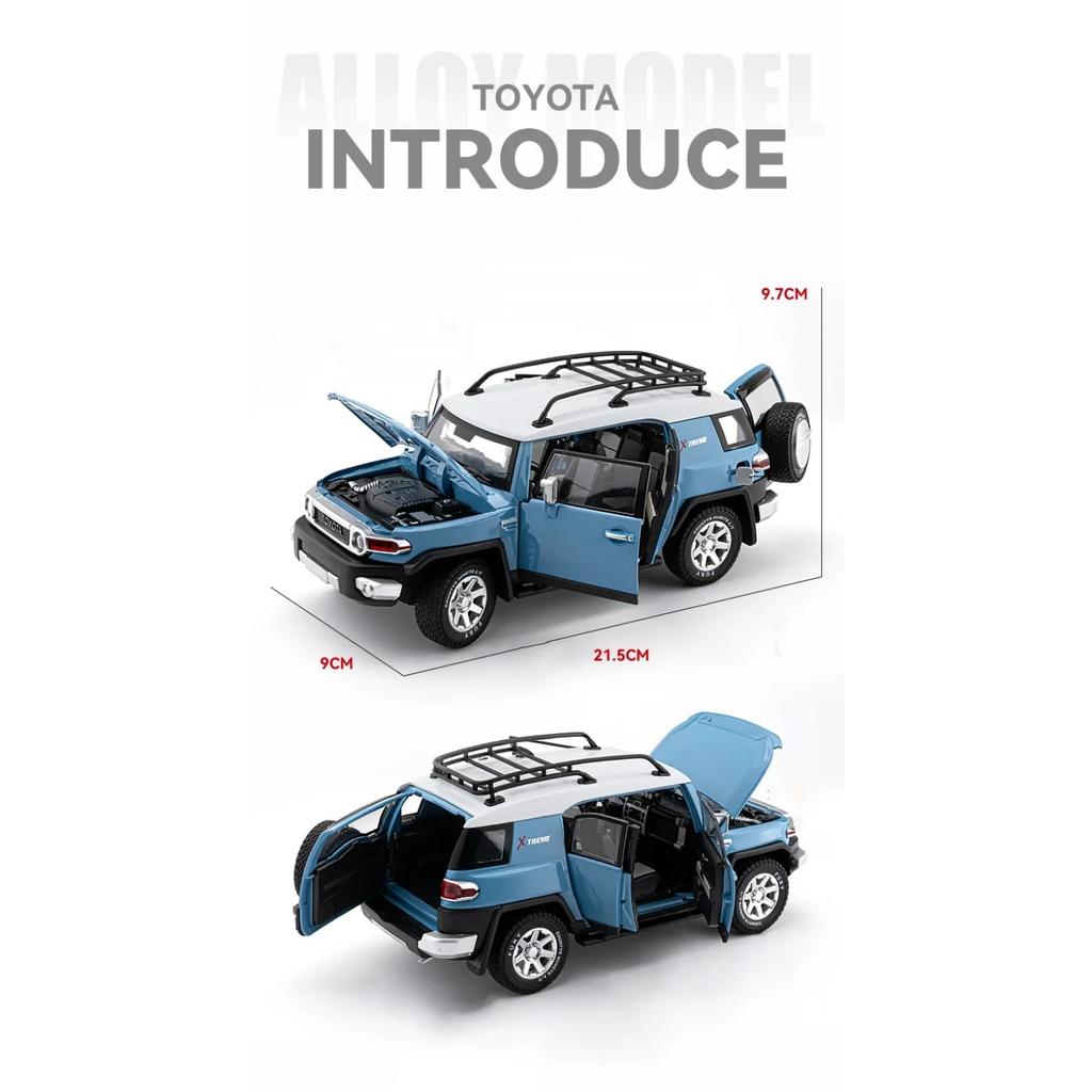 1/24 Toyota FJ Cruiser SUV Alloy Car Model Diecasts Metal Off-road Vehicles Car Model Simulation Sound Light Childrens Toys Gift