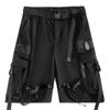Multi Pockets Street Punk Hip Hop Cargo Shorts Mens Tactical Techwear Knee Length Wide Leg Short Pants