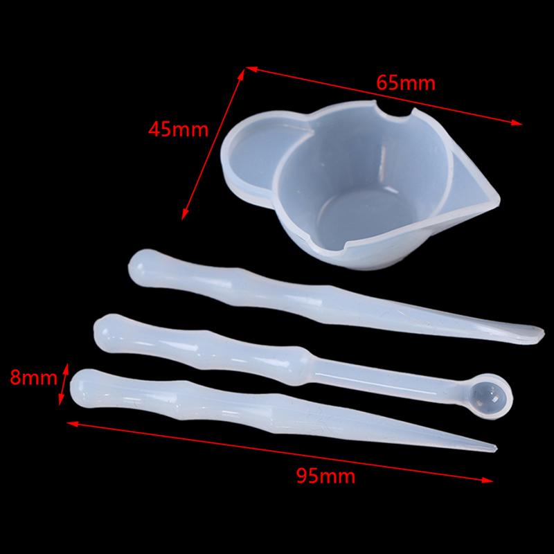 

Hot 4pc Mix Cup Silicone Mold Epoxy Resin Tools Reusable Mixing Measuring Cups DIY Jewelry Making Crystal Crafts Casting Tools 1