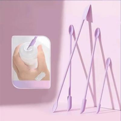 3pcs Mini Silicone Double Scraper Emulsion Mask Spatula Cosmetic Scoop Kitchen Tool Bottle Jam Spatula