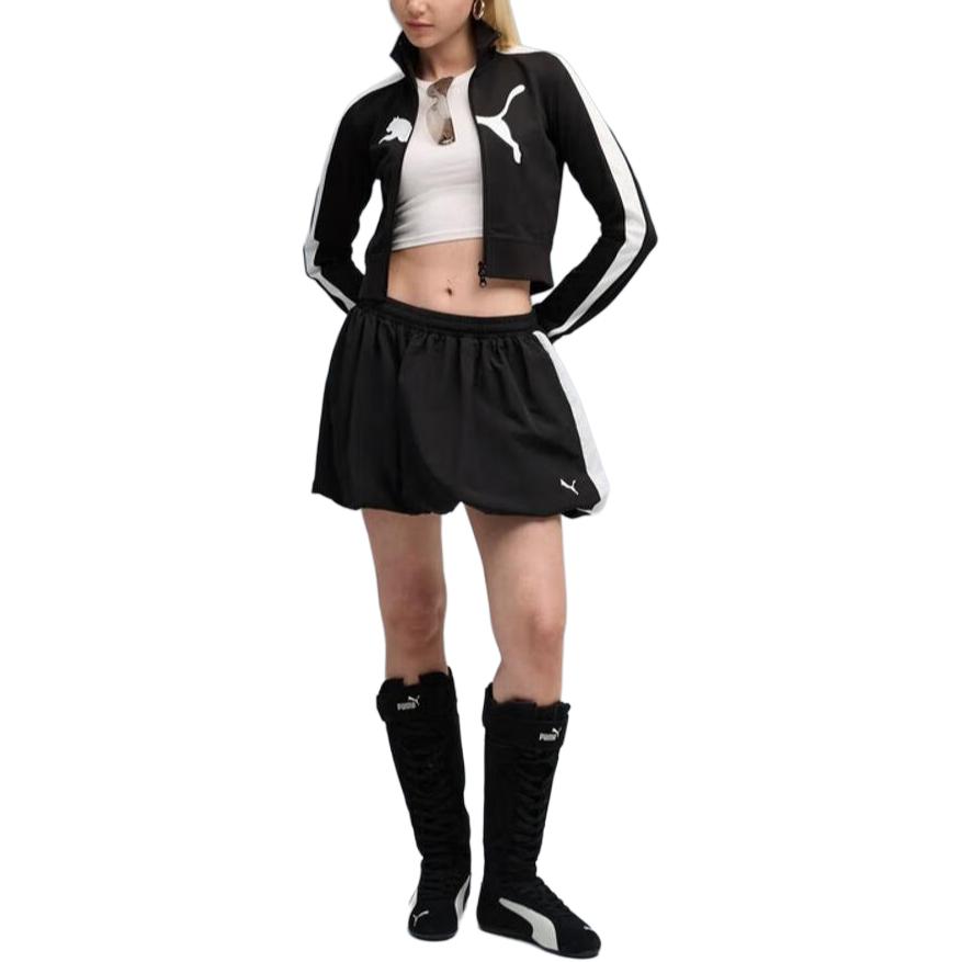 Puma T7 Ss25 Archive Logo Stand Collar Short Slim Fit Sports Long Sleeve Jacket Women Jackets 634052-01