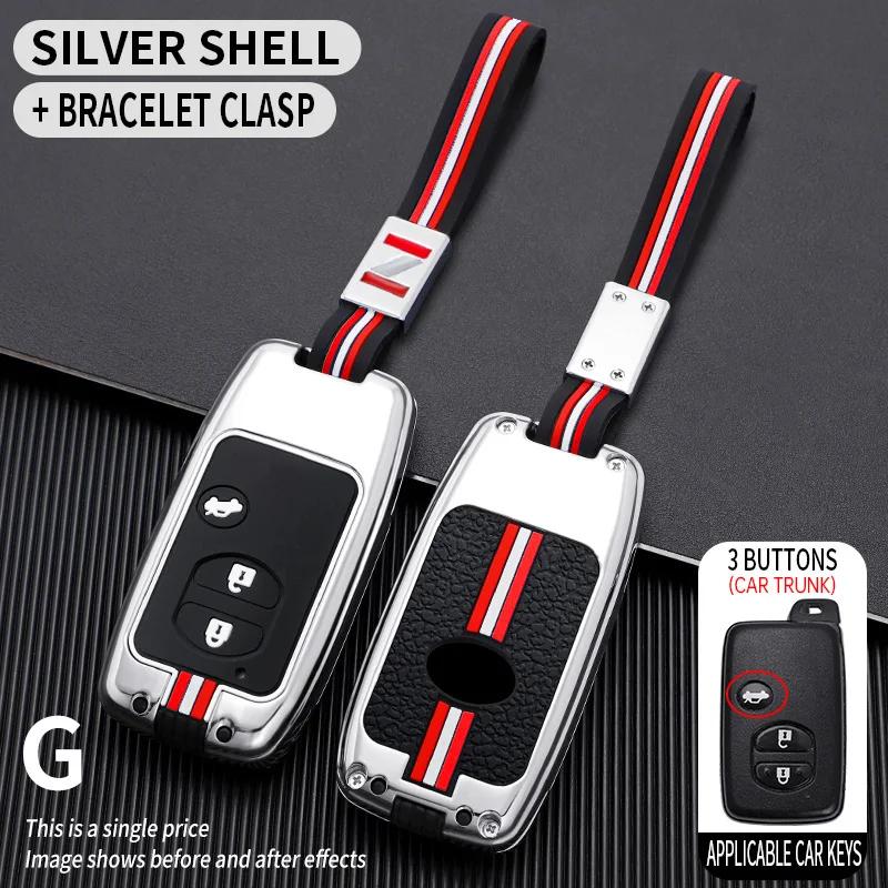 Metal Car Key Cover Fob Case Shell For Toyota Land Cruiser Prado Camry Crown Majesta Highlander Kluger Mark X Subaru Foreste Xv