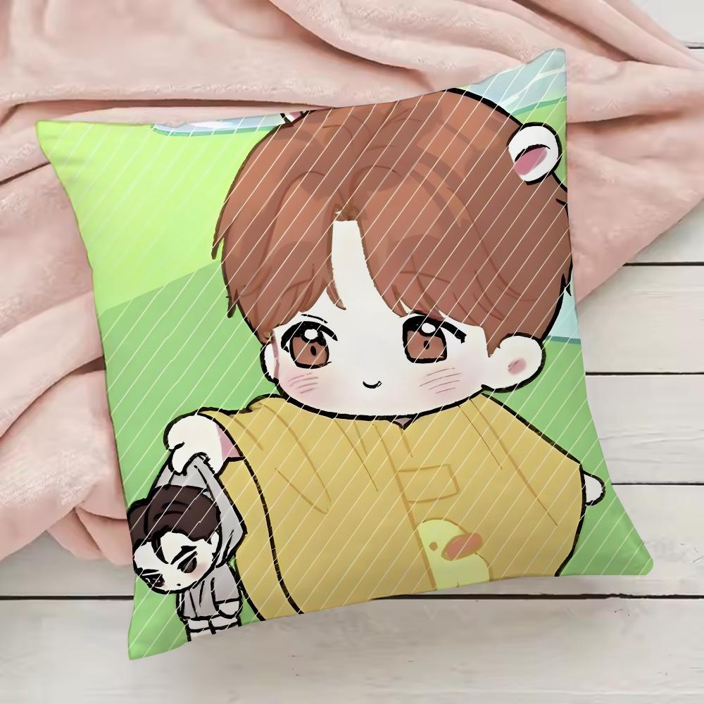 Jinx BL Comics Pillow Case Pillowcase Anti-dustmite Pillow Invisible Zipper Silky Short Plush Sofa Cushion Cover