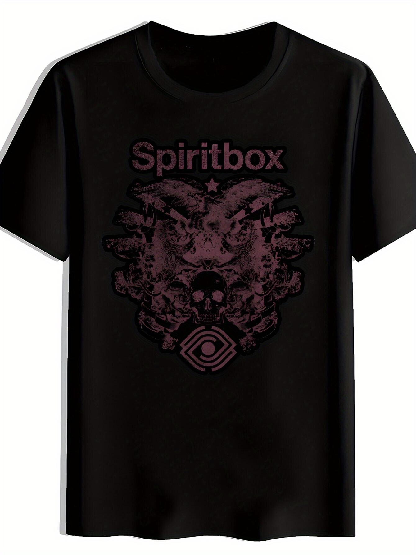 Black Spiritbox Graphic T-shirt -  Spiritbox  Logo with Skull & Star Design XL