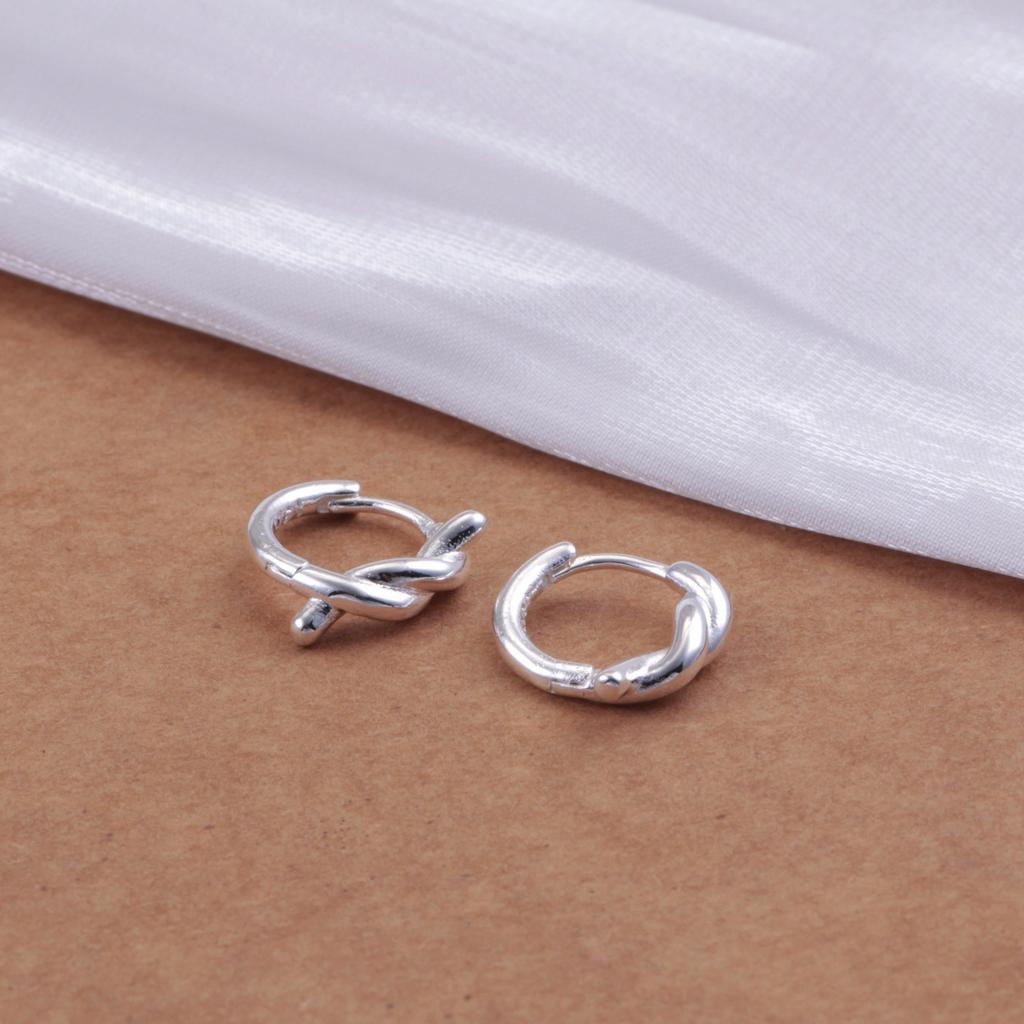 Latest 925 Sterling Copper Trendy Style Simple And Fashionable With A Loop And Rope Design Earrings