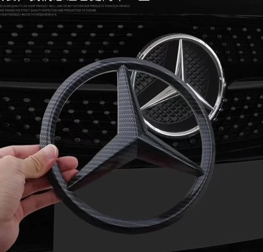Gorące 1 szt. ABS Naklejka z emblematem osłona emblematu na przednią kratkę samochodu dla Mercedes Benz W204 W205 W210 W211 W212 W213 Klasa C E GLA GLK ML GL
