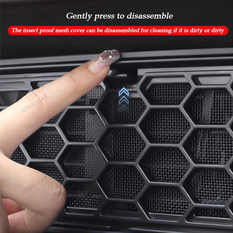 For Tesla Model YL/Y/Launch Juniper 2025 2026 Front Grill Guard Grille Inserts Mesh Anti Insect Net Cover Bumper Grid Filter
