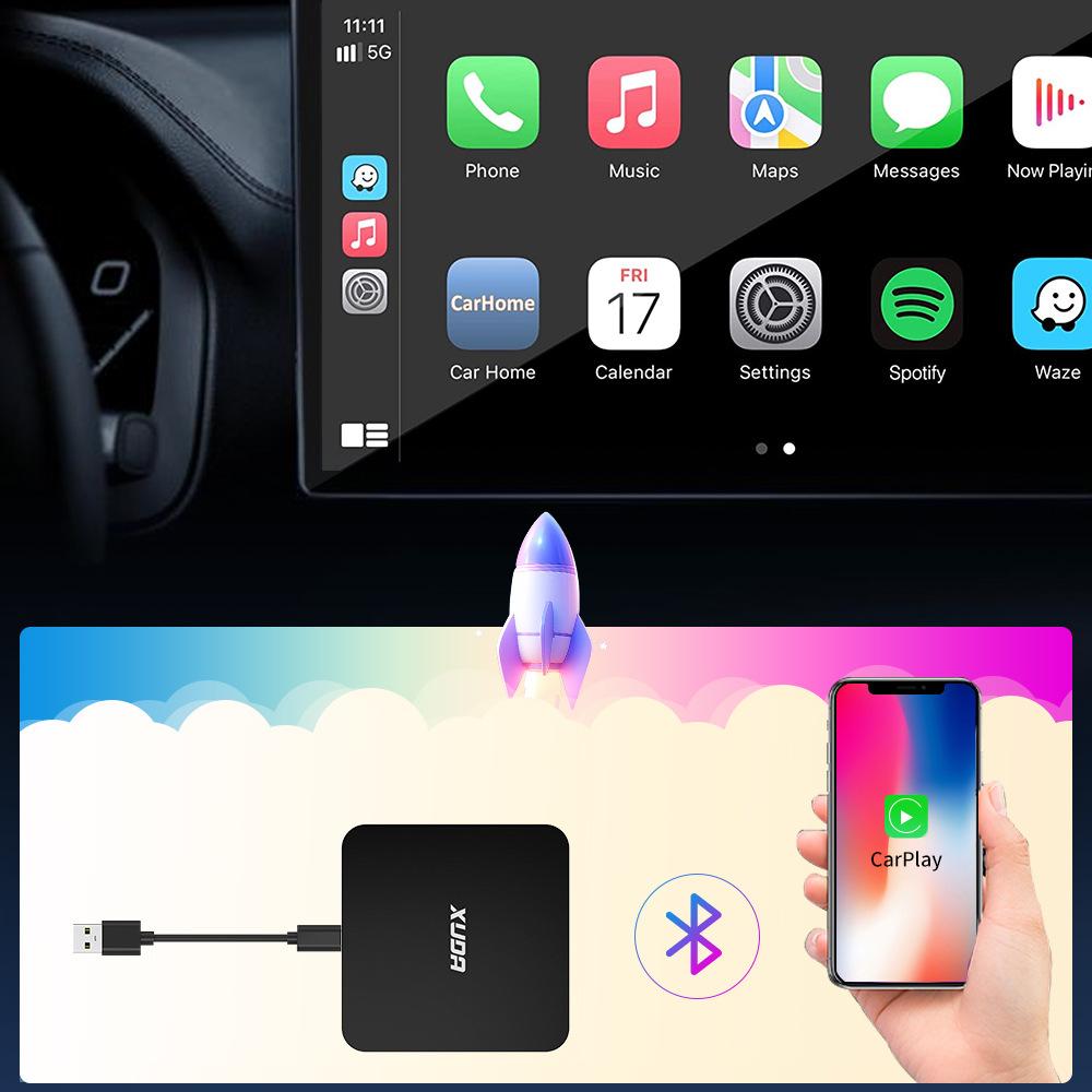 Bluethooth 5.0 2 In 1 Wired To Wireless CarPlay Android Auto Adapter for Car Stereo USB Type C Plug and Use For 98% Cars