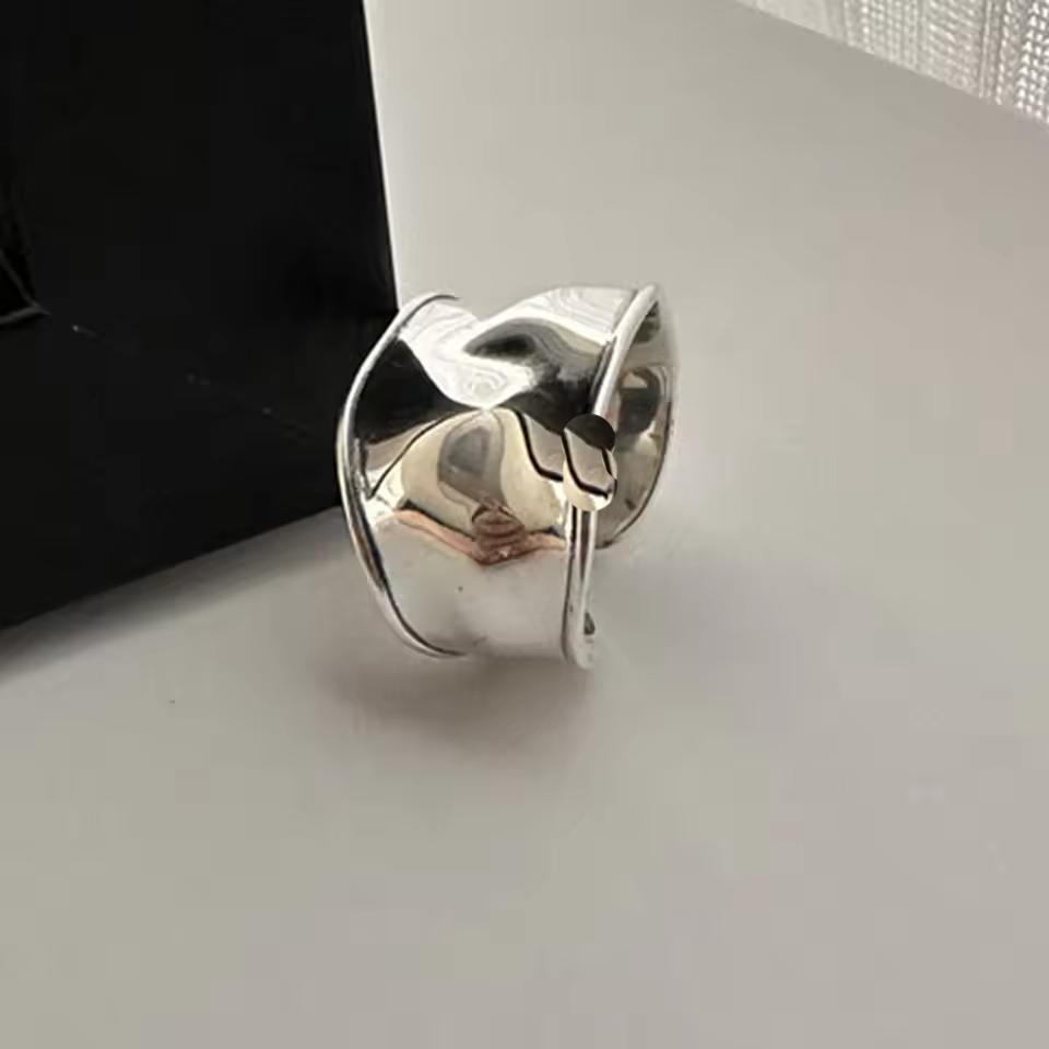 Xiaomi 925 Sterling Silver Rings for Women Couple Minimalist Handmade Simple Wide Ring Party Jewelry Gift Prevent Allergy