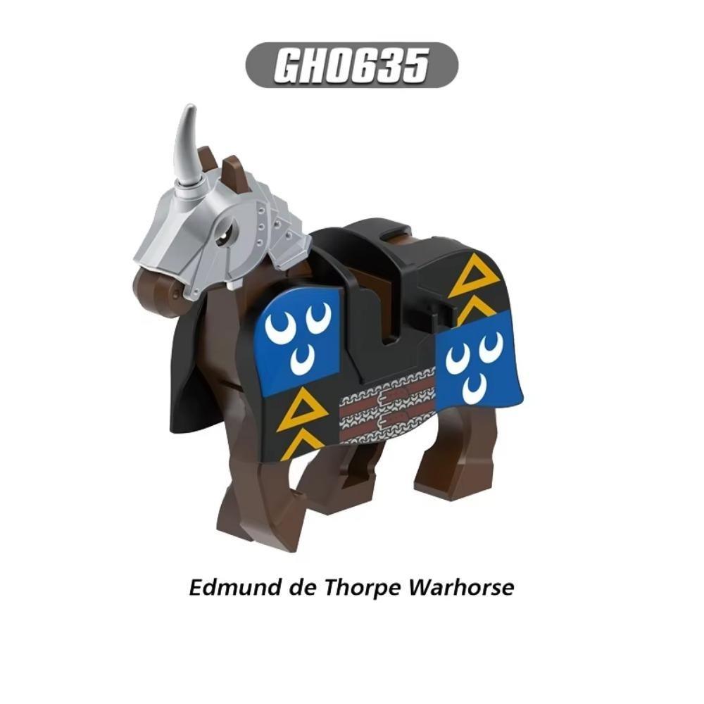 Medieval MOC War Horse Building Blocks Wolf Knight Figure Mount Wild Animal Fox Giraffe Sparrow Crow Panda Model Brick Toy K055