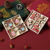 12 Colorful Gingerbread Man Pendants in Wooden Box - New Christmas Tree Ornaments