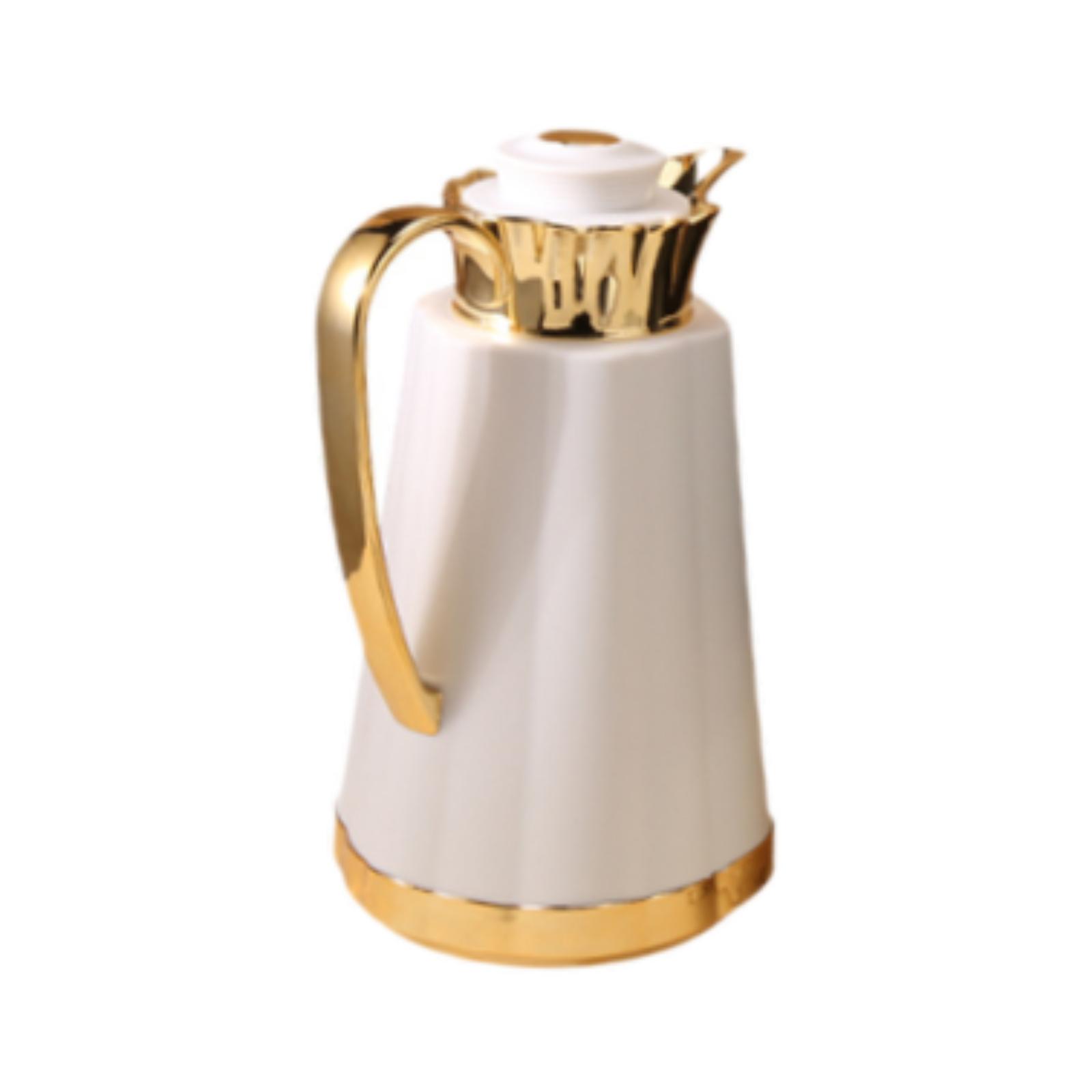 

1000ML Arabic Insulated Thermal Coffee Carafe with Glass Liner Portable Vacuum Pot for Home Use Household Ornament Kettle 1000ML біле золото кольору