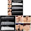 100/500pcs Transparent False Nail Tips Clear White UV Gel Fake Nails Extension 10 Sizes for Home DIY Nail Salon Manicure