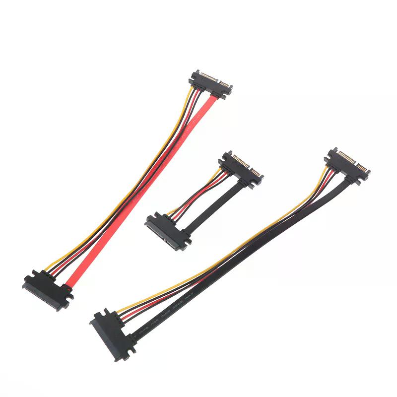 Sata 22 Pin Male To Female Sata Extension Cable SATA 22 Pin Male To Female 7+15 Pin Sata Data Power Combo Cable Hard Disk