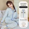 Women's Pajama Set with Bust Pads - 2025 Spring/Autumn Collection: Long Sleeve Cotton Cardigan Casual Homewear