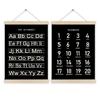 2pcs Toddler Learning Posters for Playroom and Classroom Decors Alphabets and Number Wood Wall Hanging Banners Ornament