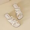 Augustine slippers women 2025 new summer wear fashion French fairy style white low-heeled toe sandals