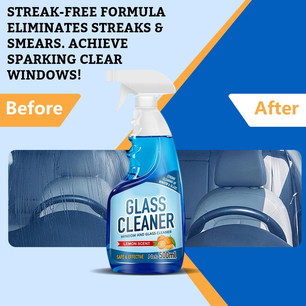 Środek do czyszczenia szkła Domowy szorujący płyn do szkła Silna dekontaminacja Usuwanie plam wodnych Środek do czyszczenia samochodu 500ML