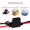 Suport pentru siguranțe dublu pozitiv/negativ, în stil ATC, fir 10AWG cu terminale inelare și conectori 45A pentru vehicule 2ft/60cm
