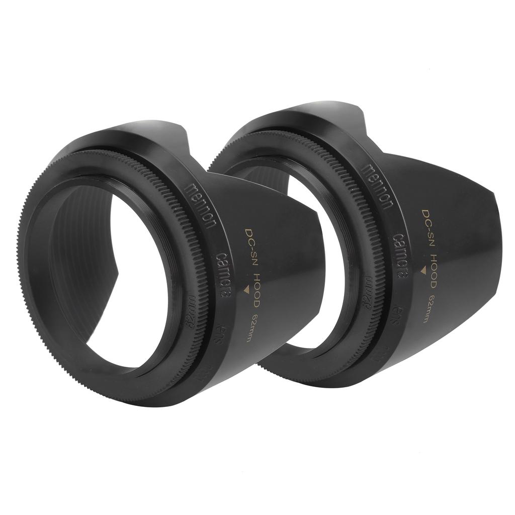 2pcs Plastic Flower Lens Hood Petal Shape Screw Mount for 62mm Filter Aperture Lens