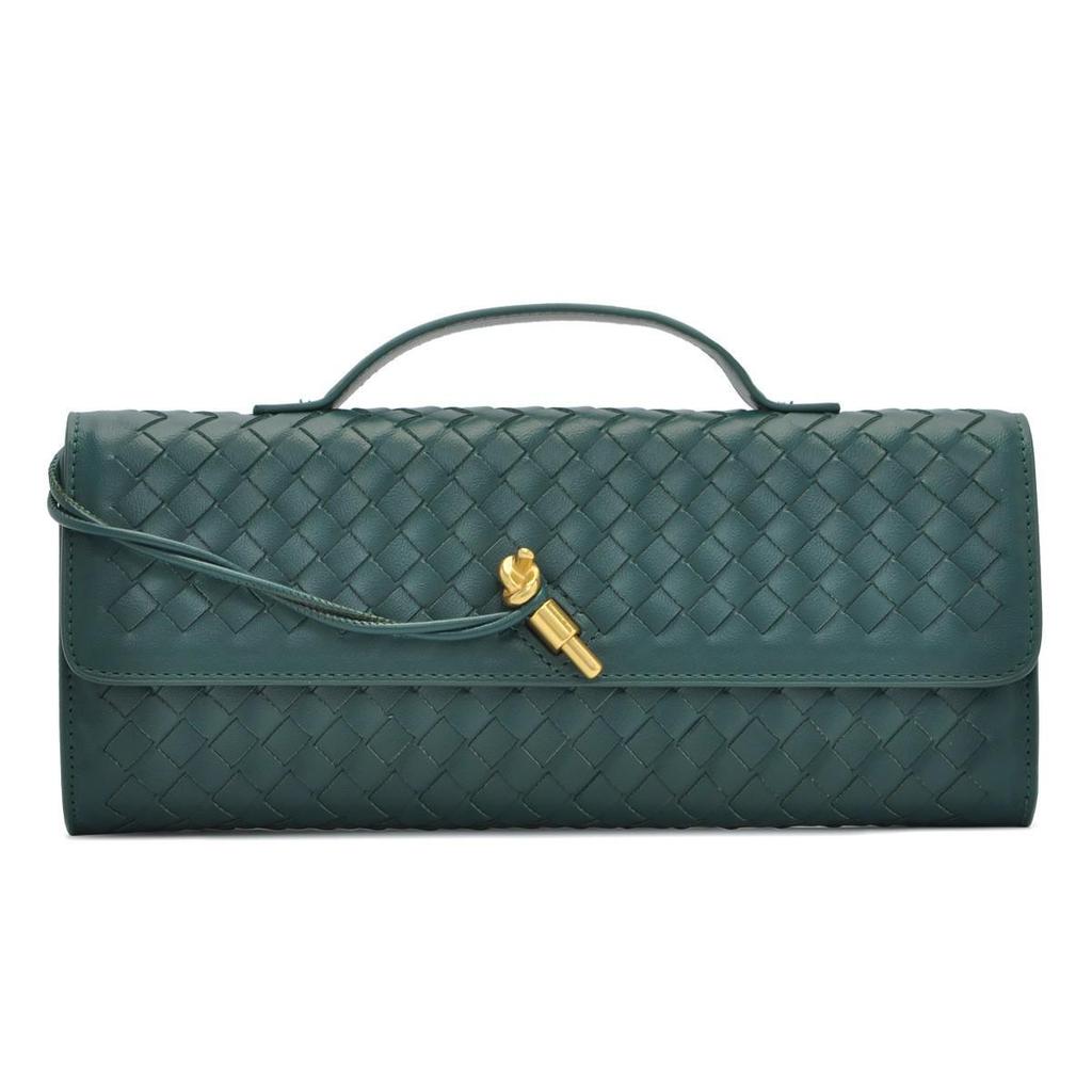 Damers Handgjord Vävd Dragspels Crossbody-väska - High-End, Trendig Clutch & Aftonaxelväska