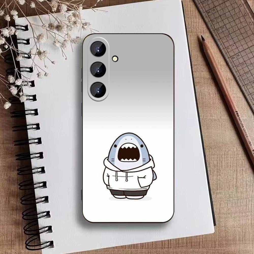 

Cute Shark Phone Case For Samsung Galaxy A73,A21s,A22,A31,A52,A53,A71,A41Soft Black Shell Samsung a22 5g