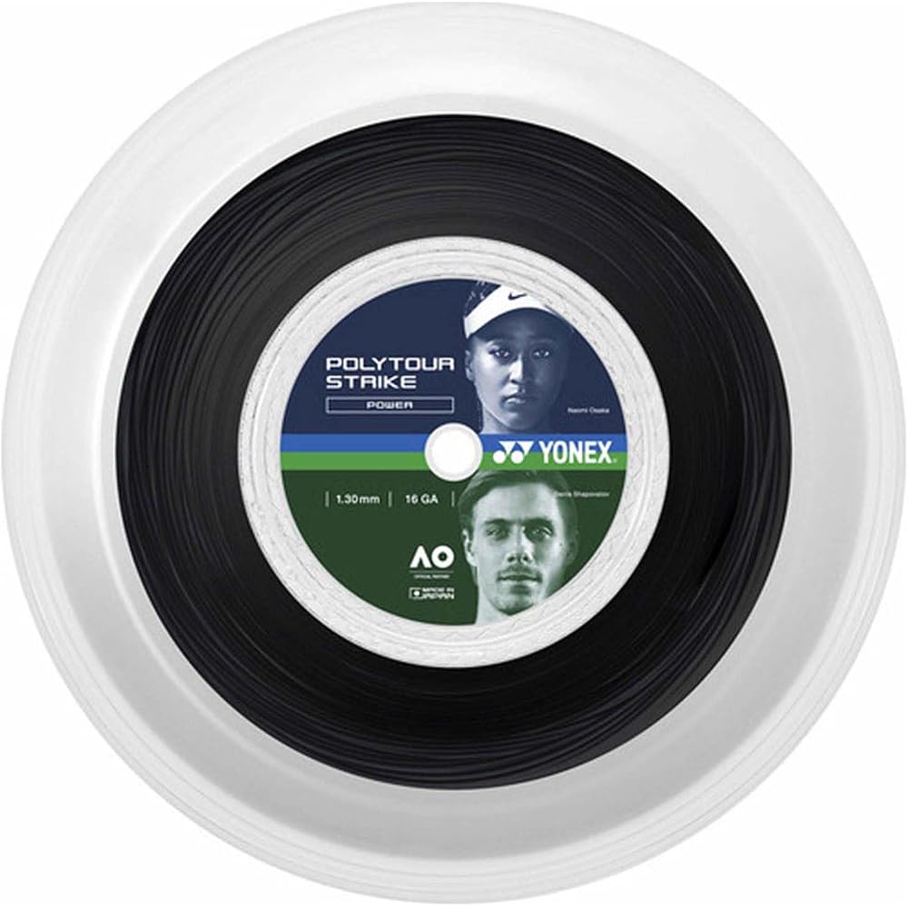 YONEX Poly Tour Strike Tennis String 130 200m Cool Black 1.30mm