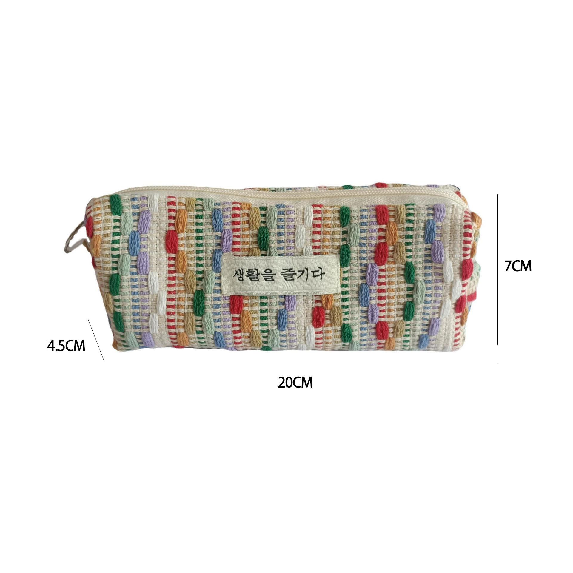 

Маленькая большая косметичка, парусиновая сумка для монет, студенческая сумка-карандаш на запястье, радужная косметичка в стиле Ins, ручная кладь